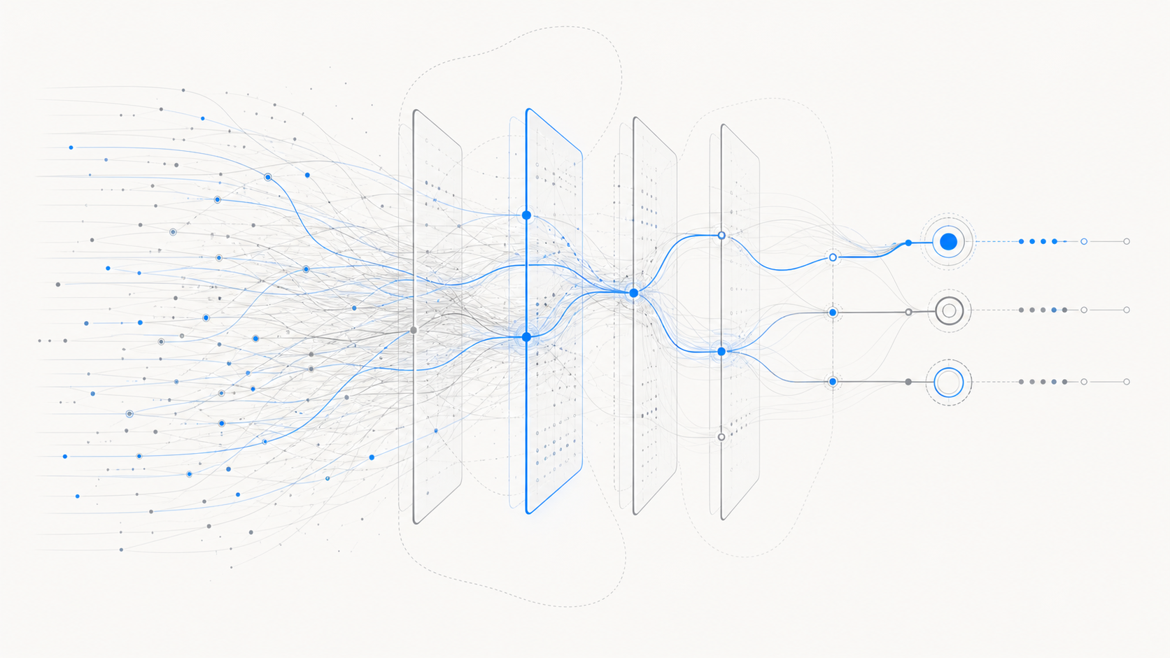 Cobalt and graphite signal paths passing through layered boundaries and resolving into clear outputs